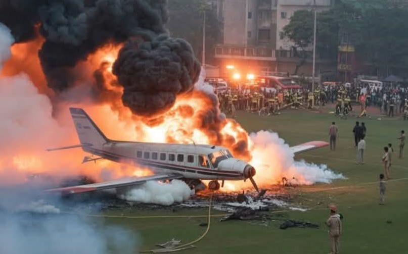 উত্তরায় মেট্রোরেল স্টেশনের পাশে বিমান বাহিনীর প্রশিক্ষণ বিমান বিধ্বস্ত