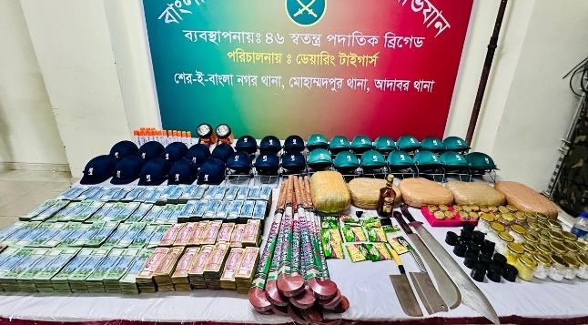 মোহাম্মদপুরে যৌথবাহিনীর অভিযানে কোটি টাকার বেশি নগদ, অস্ত্র ও মাদক উদ্ধার